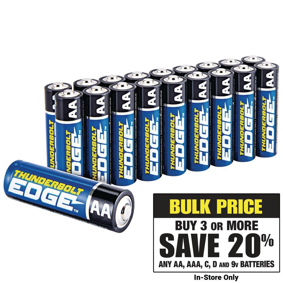 THUNDERBOLT EDGE AA PRIME POWER Alkaline Batteries, 18 Pack