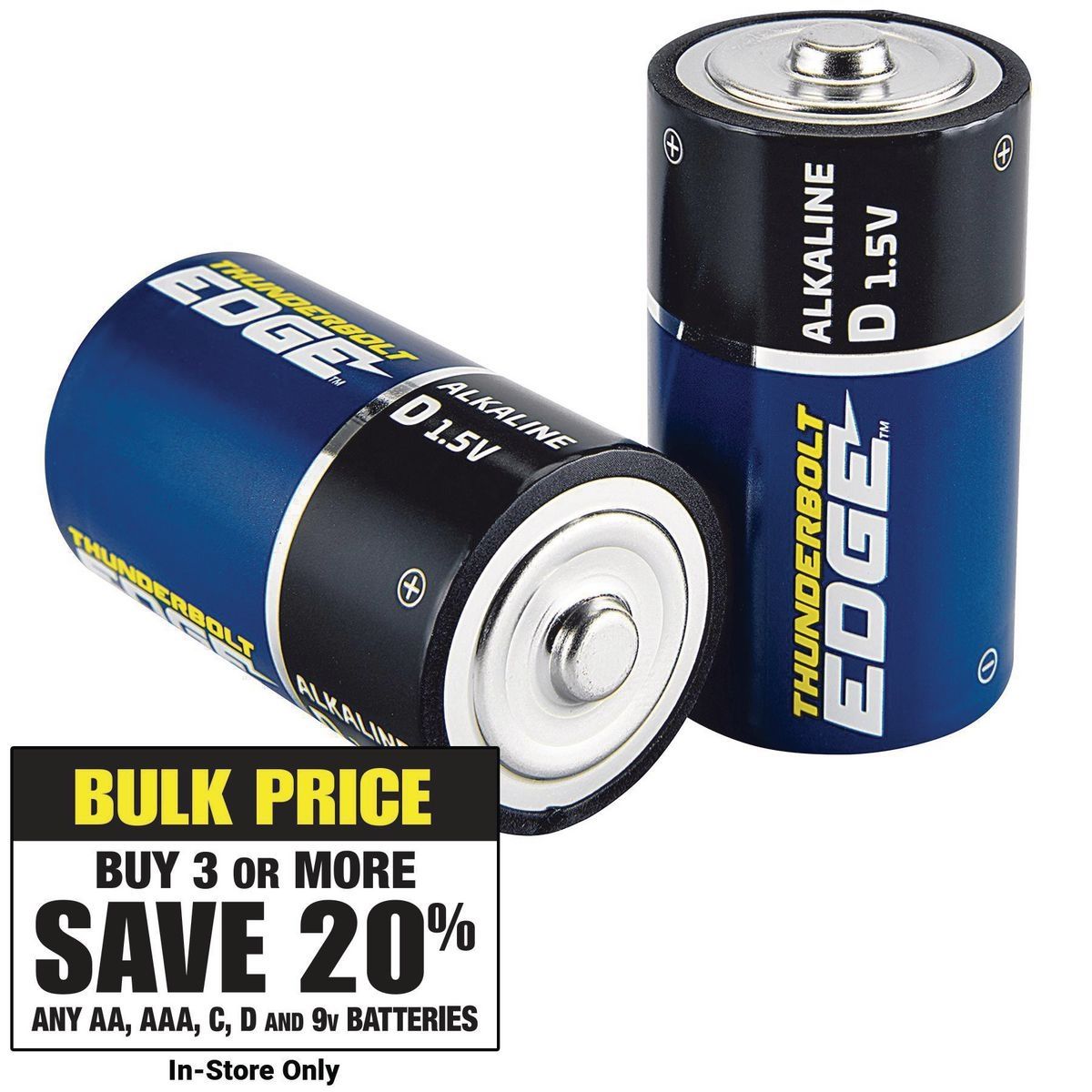 THUNDERBOLT EDGE D PRIME POWER Alkaline Batteries, 4 Pack