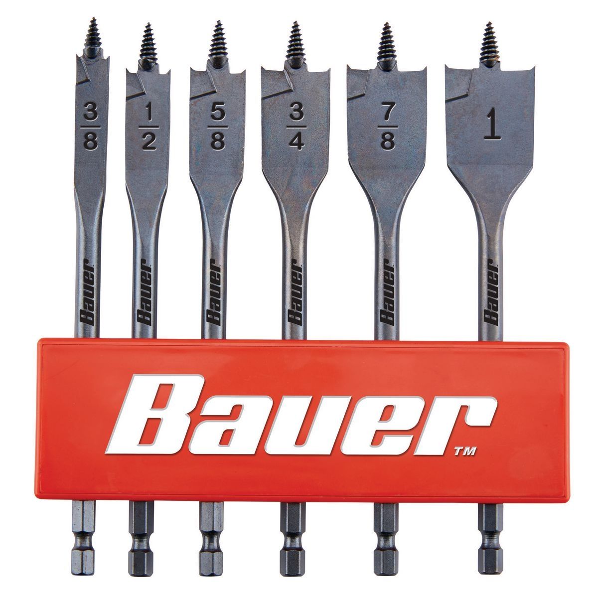 BAUER Spade Bit Set, 6 Piece