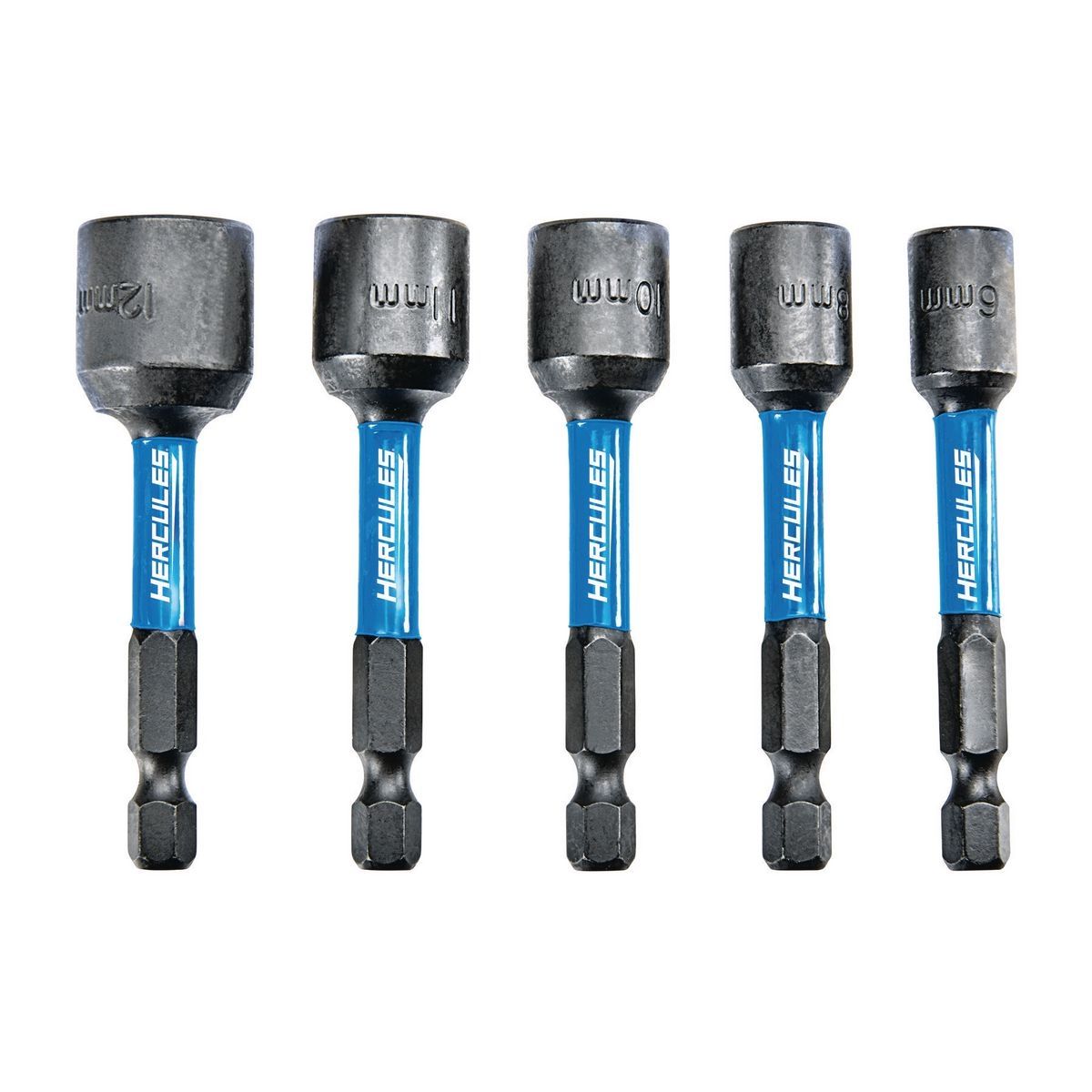 HERCULES 2-9/16 in. Impact Rated Magnetic Metric Nut Setters, 5 Piece