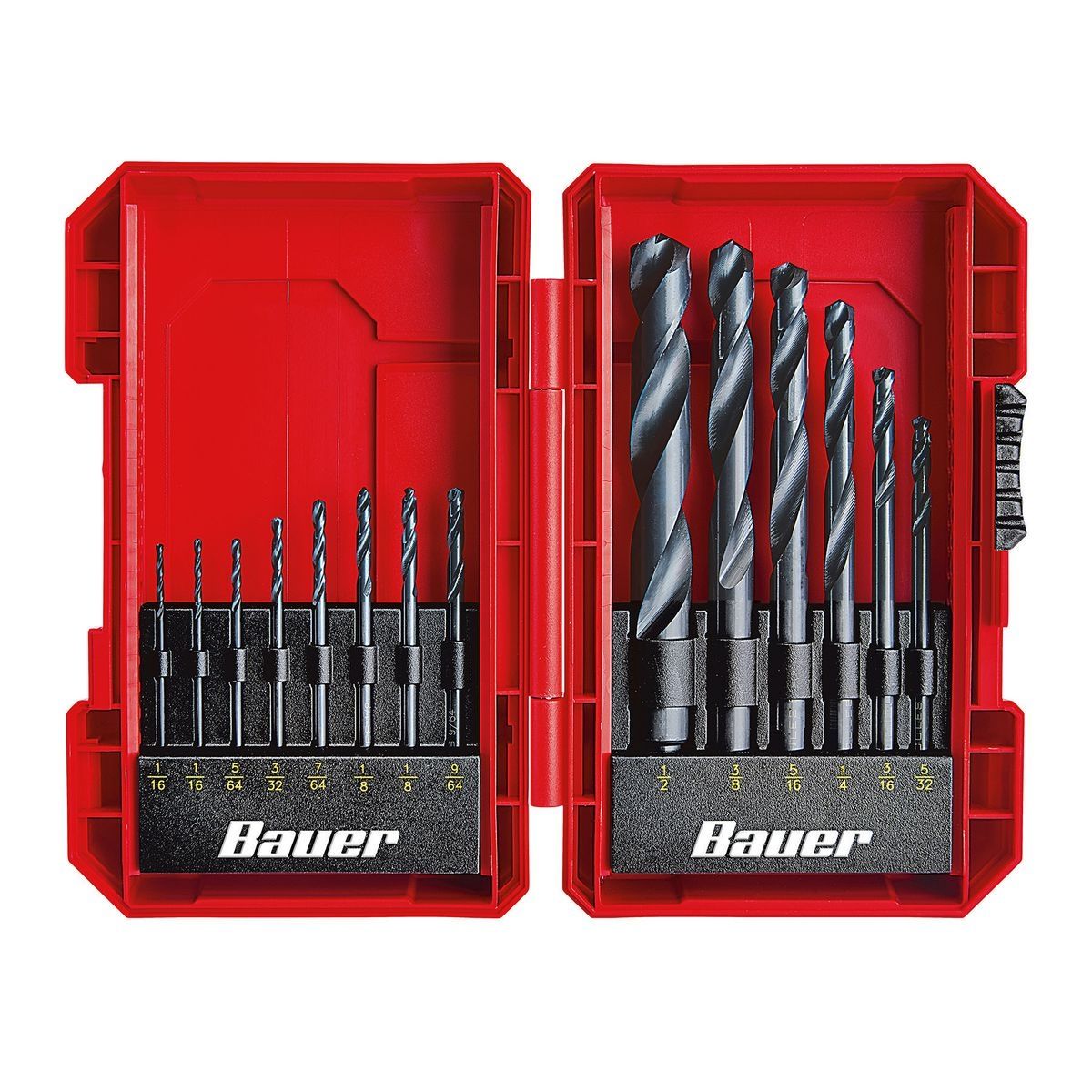 BAUER Black Oxide Drill Bit Set, 14 Piece