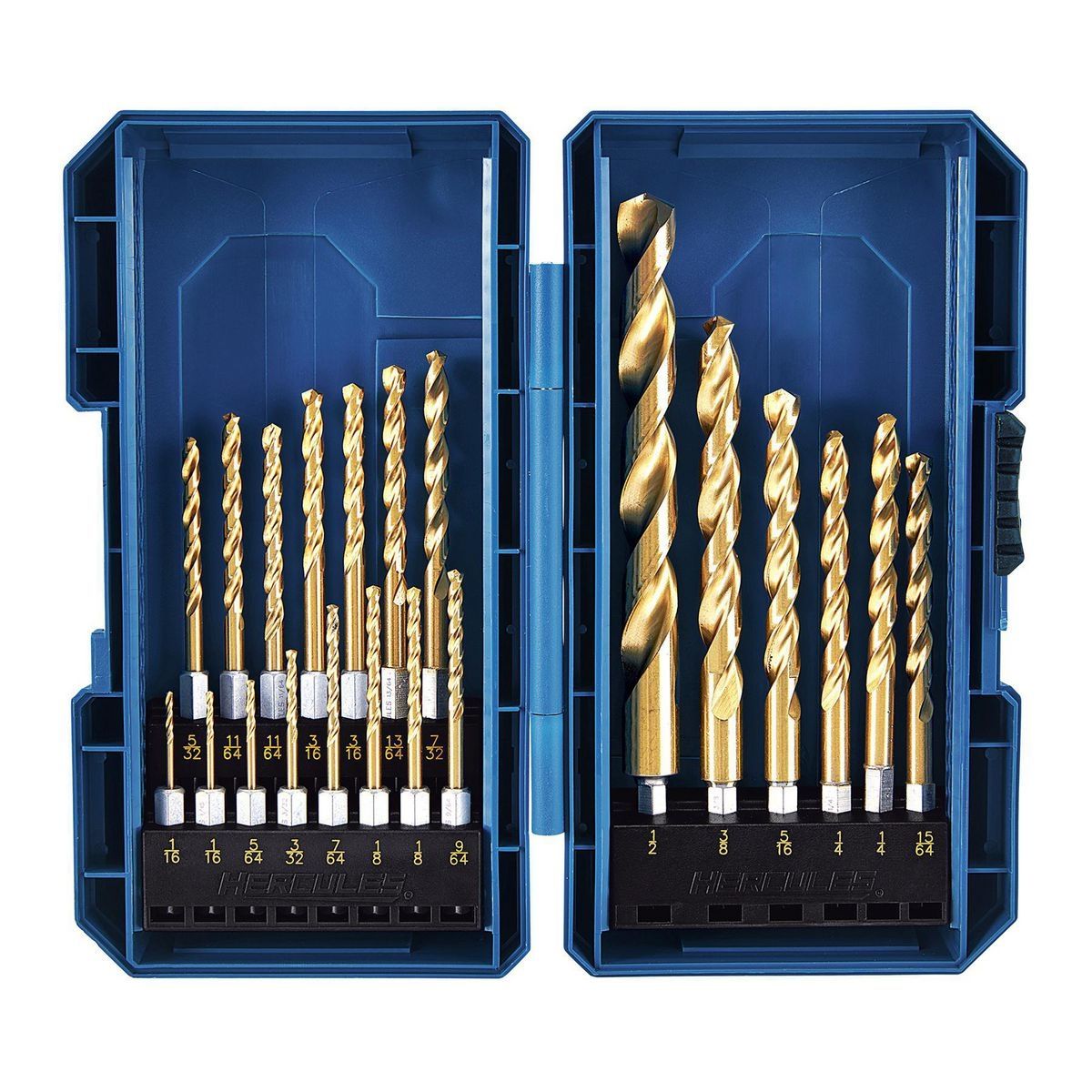 HERCULES Impact Rated Hex Titanium Drill Bit Set, 21 Piece