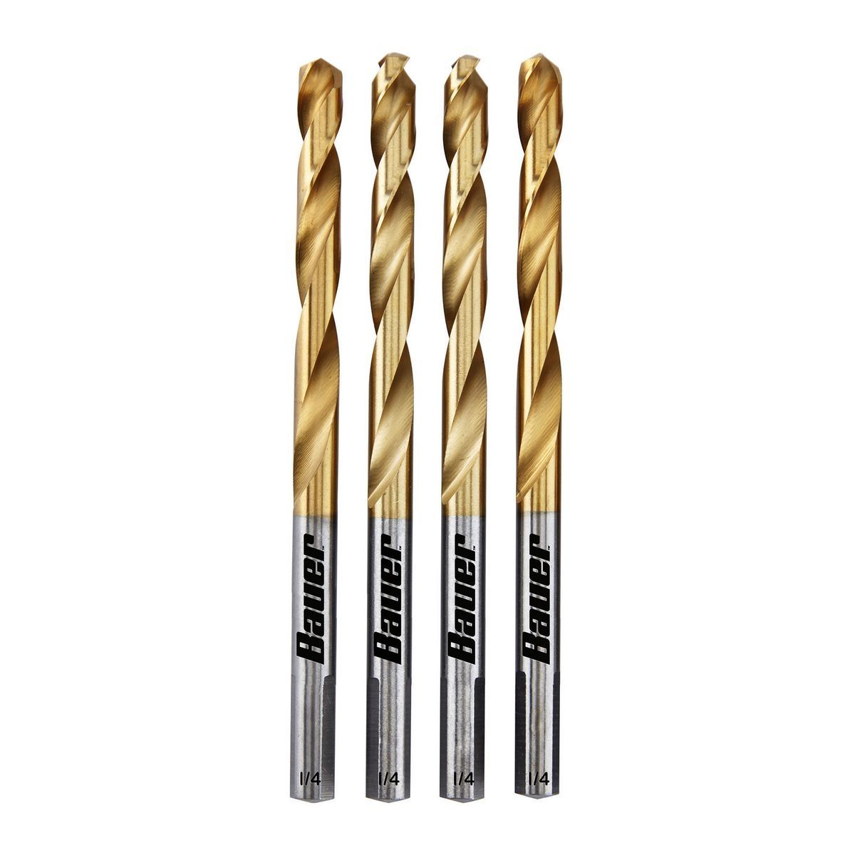 BAUER 1/4 in. Titanium Drill Bit Set, 4 Piece