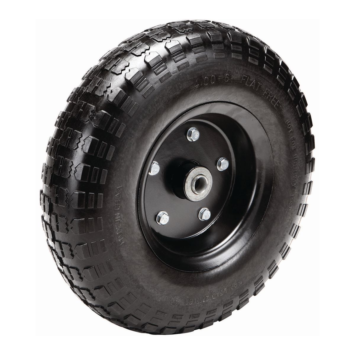 HAUL-MASTER 13 in. Flat-free Tire with Powder Coated Steel Hub