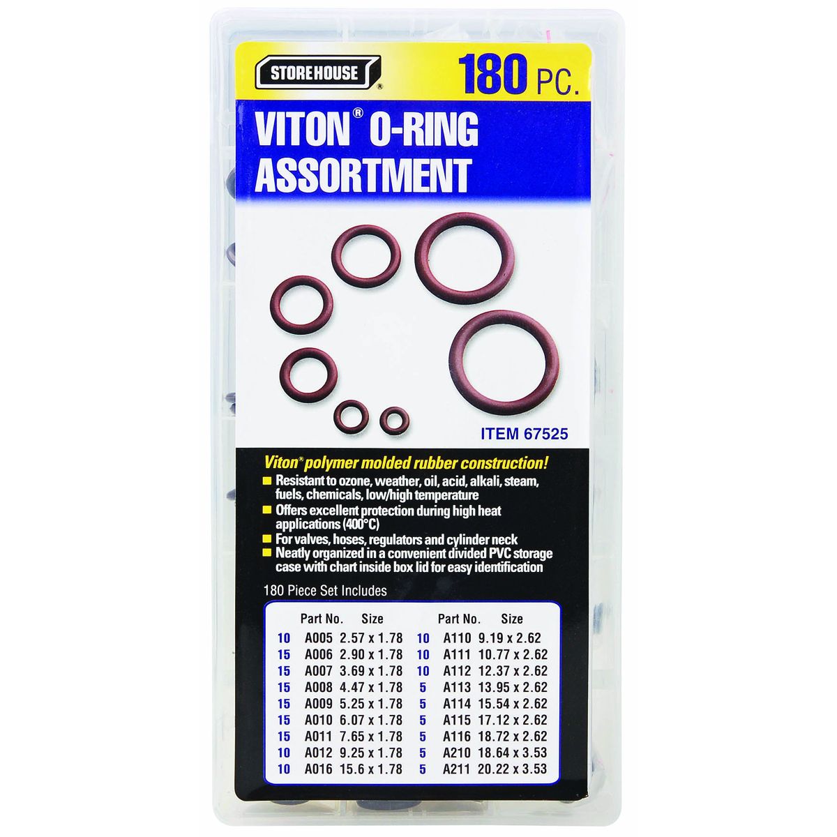 STOREHOUSE 180 Piece Viton O-Ring Kit