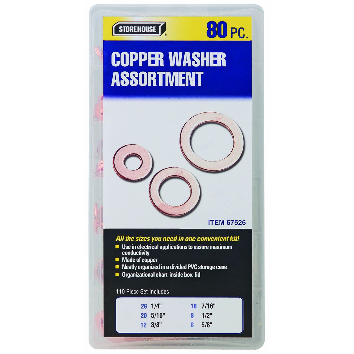 STOREHOUSE 80 Piece Copper Washer Assortment