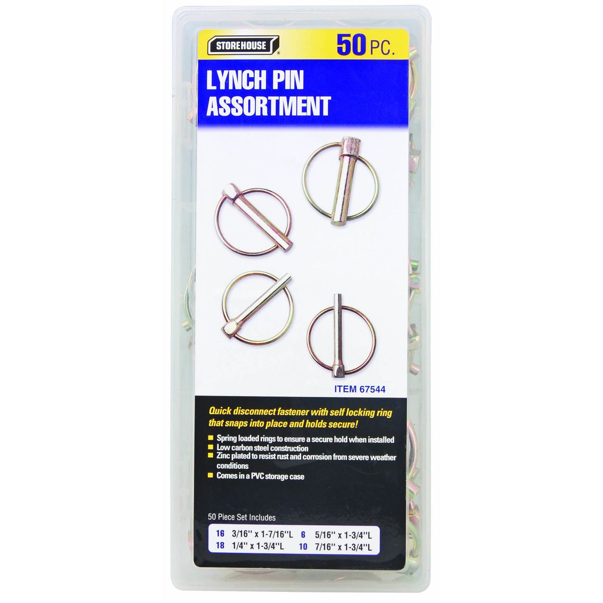 STOREHOUSE 50 Piece Lynch Pin Kit