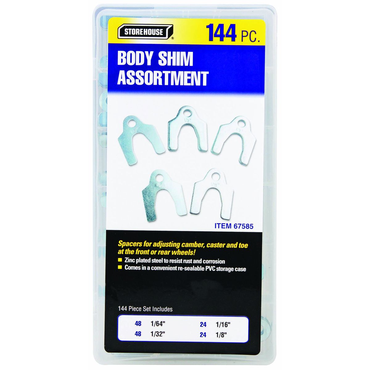 PITTSBURGH AUTOMOTIVE 144 Piece Body Shim Assortment