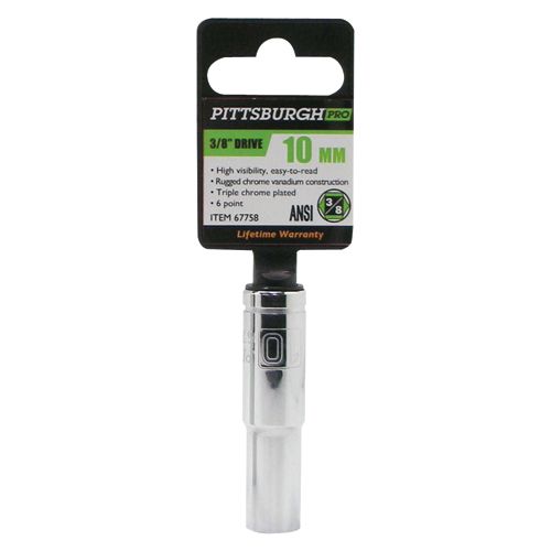 PITTSBURGH PRO 3/8 in. Drive 10mm Deep Socket