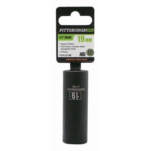 PITTSBURGH PRO 1/2 in. Drive 19mm Deep Impact Socket