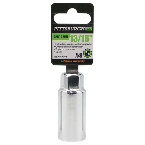 PITTSBURGH PRO 3/8 in. Drive 13/16 in. Sparkplug Socket