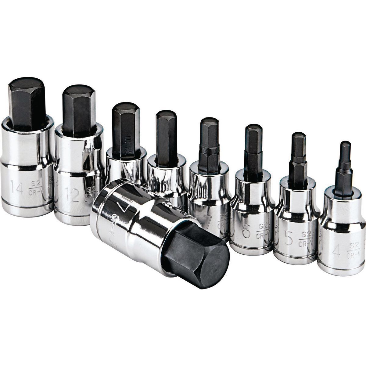 PITTSBURGH 9 Piece 3/8" and 1/2" Drive Metric Hex Bit Socket Set