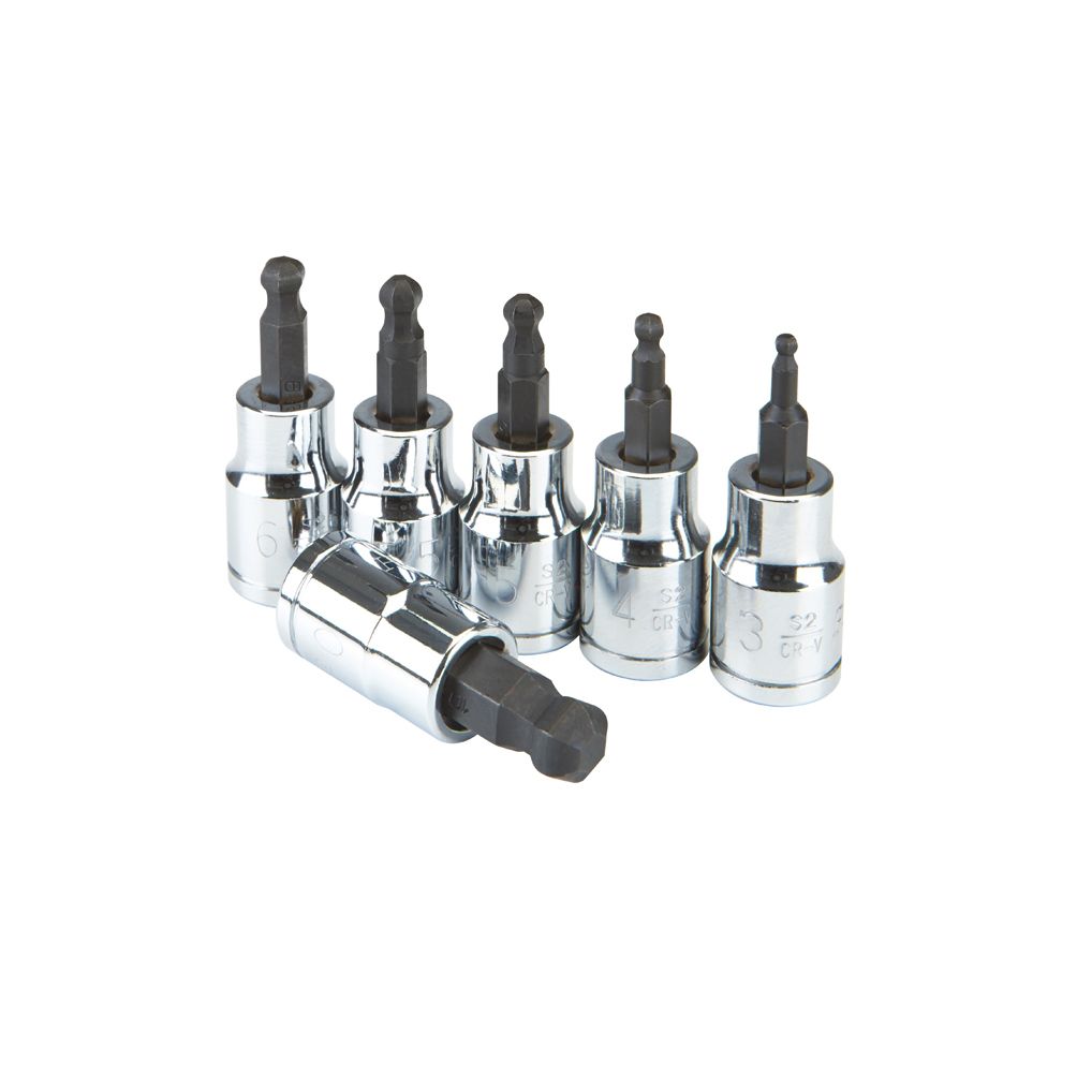 PITTSBURGH 6 Piece 3/8" Metric Long Ball Head Hex Socket Set