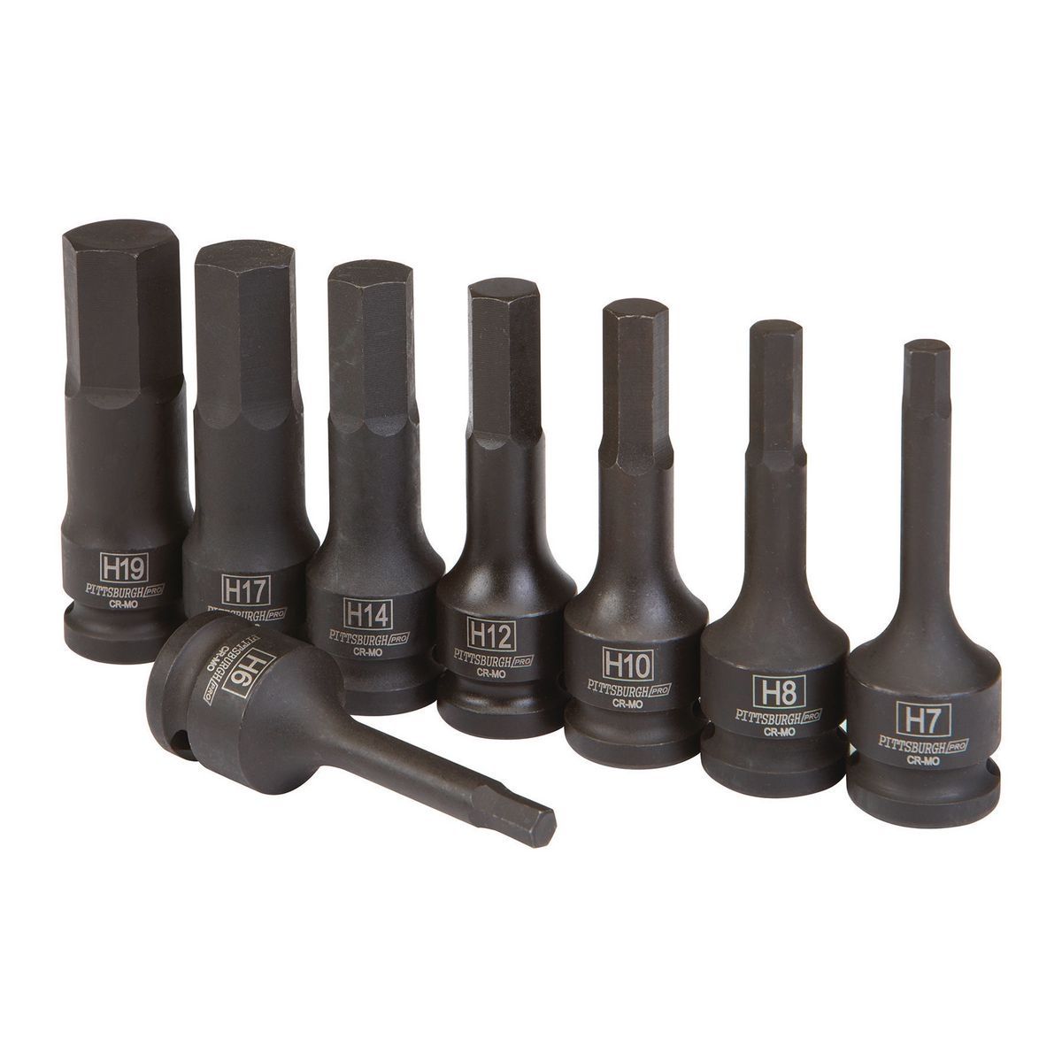 PITTSBURGH PRO 1/2 in. Drive Metric Impact Hex Socket Set, 8 Piece