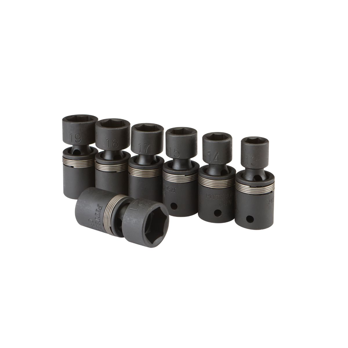 PITTSBURGH 1/2 in. Drive Metric Impact Swivel Socket Set, 7 Piece