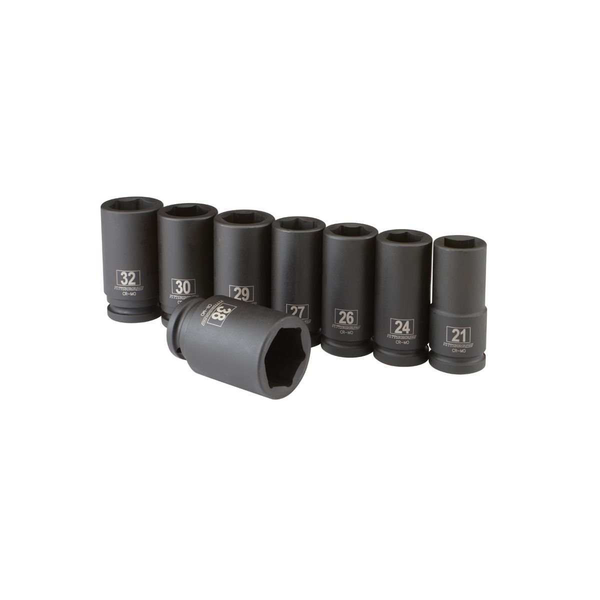 PITTSBURGH PRO 3/4 in. Drive Metric Impact Deep Socket Set, 8 Piece