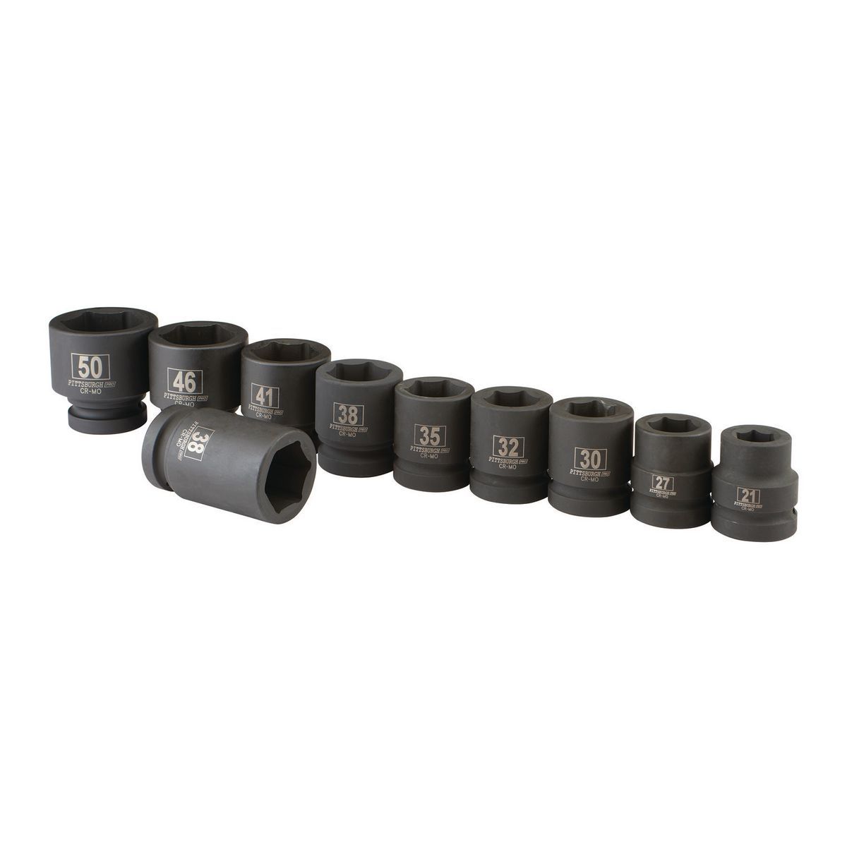 PITTSBURGH 1 in. Drive Metric Impact Socket Set, 10 Piece