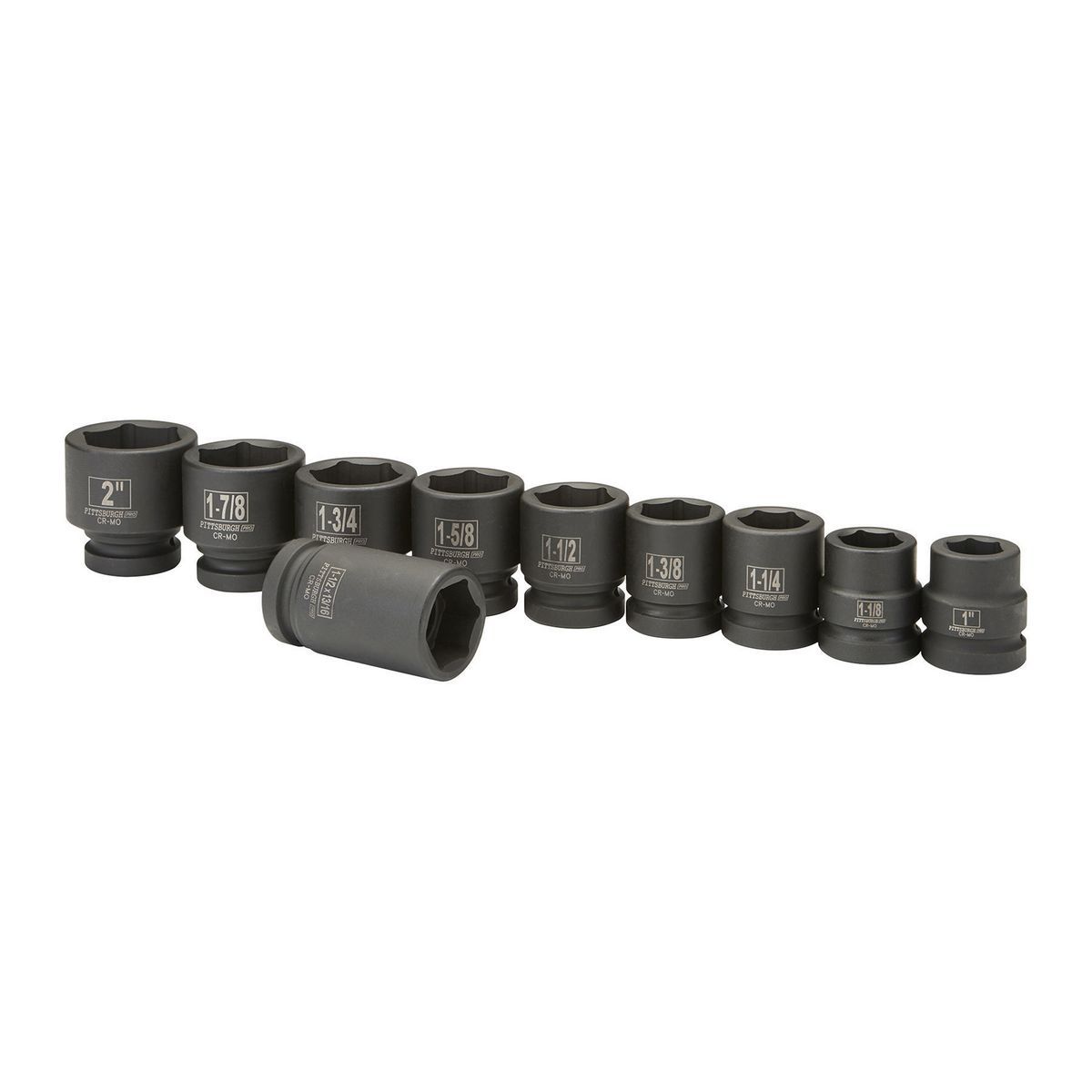 PITTSBURGH 10 Piece 1" Drive SAE Impact Socket