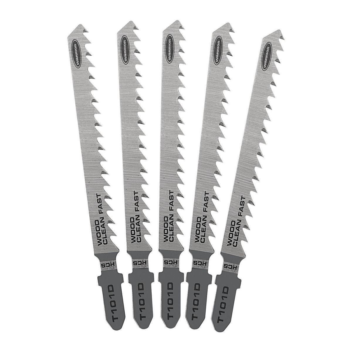 WARRIOR 4 in. 6 TPI T-shank Clean Wood Jig Saw Blades, 5 Pack