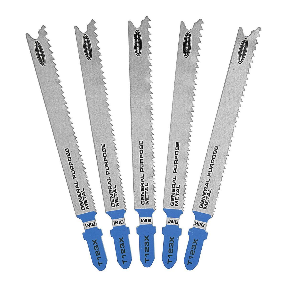 WARRIOR 4 in. 10 TPI T-shank General Purpose Metal High Speed Steel Jig Saw Blades, 5 Pack