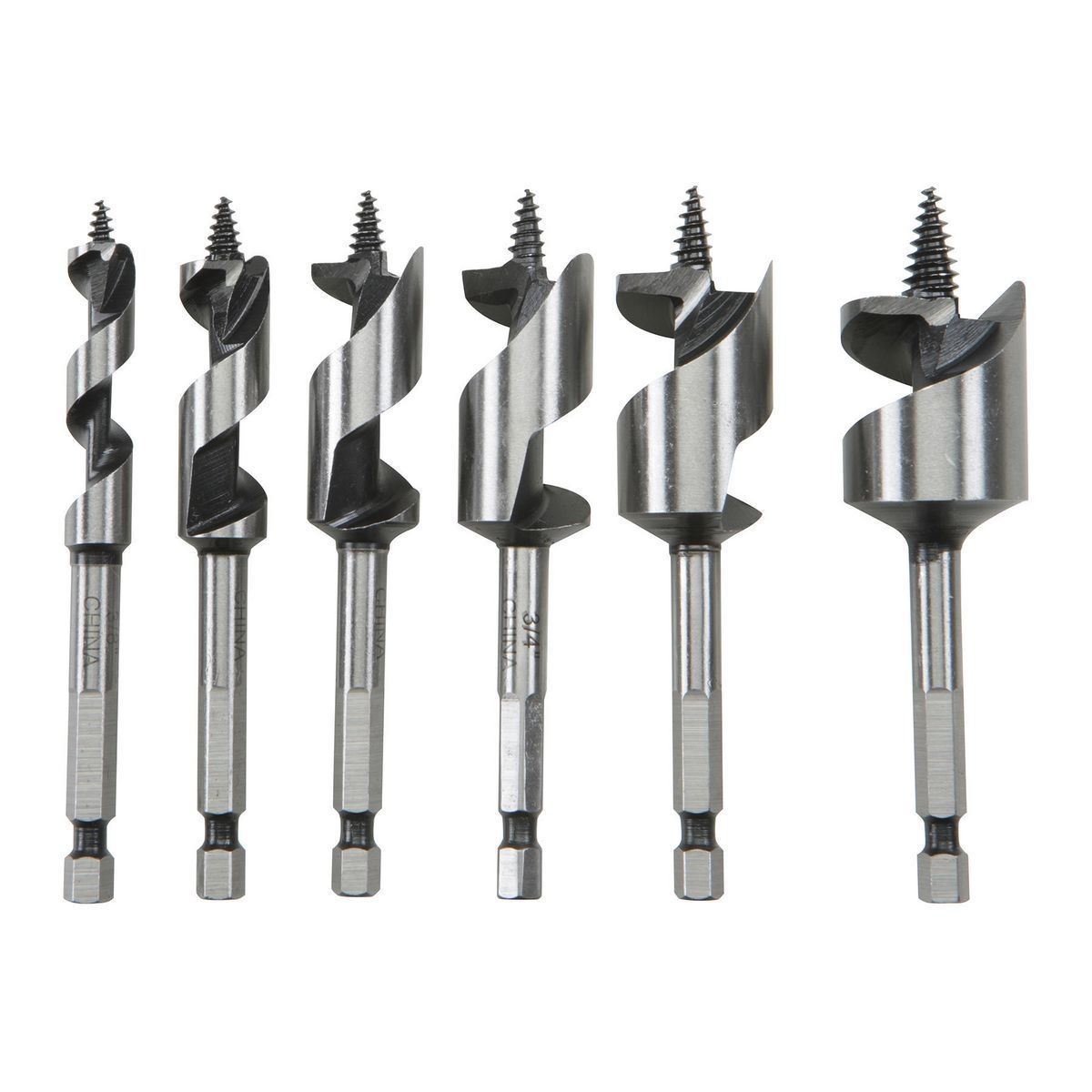 WARRIOR Stubby Auger Bit Set, 6 Piece