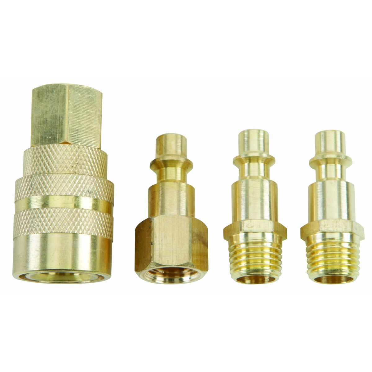 CENTRAL PNEUMATIC Brass Industrial Quick Coupler Set, 4 Piece