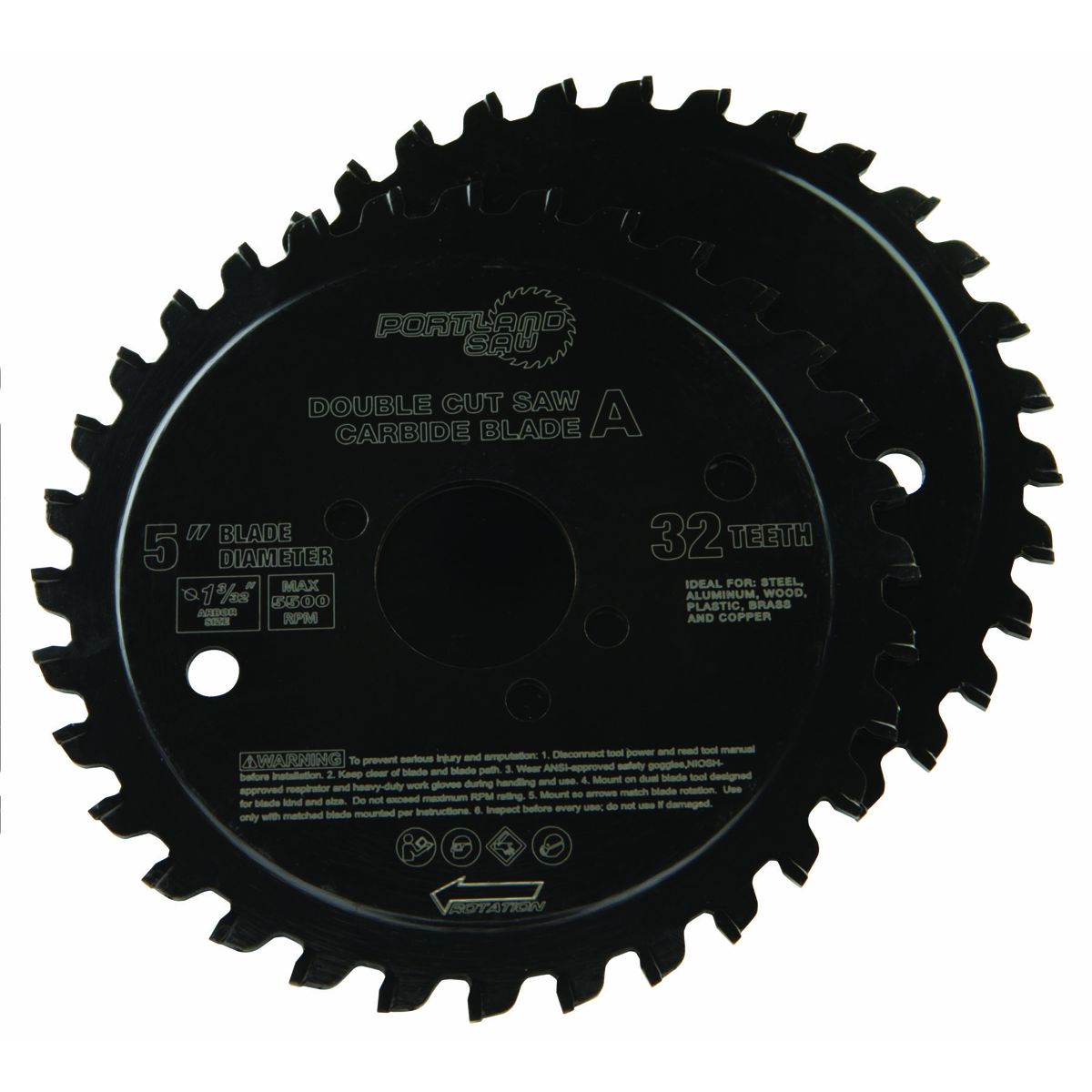 PORTLAND SAW 5 in., 32T Double Cut Circular Saw Blade, 2 Pack