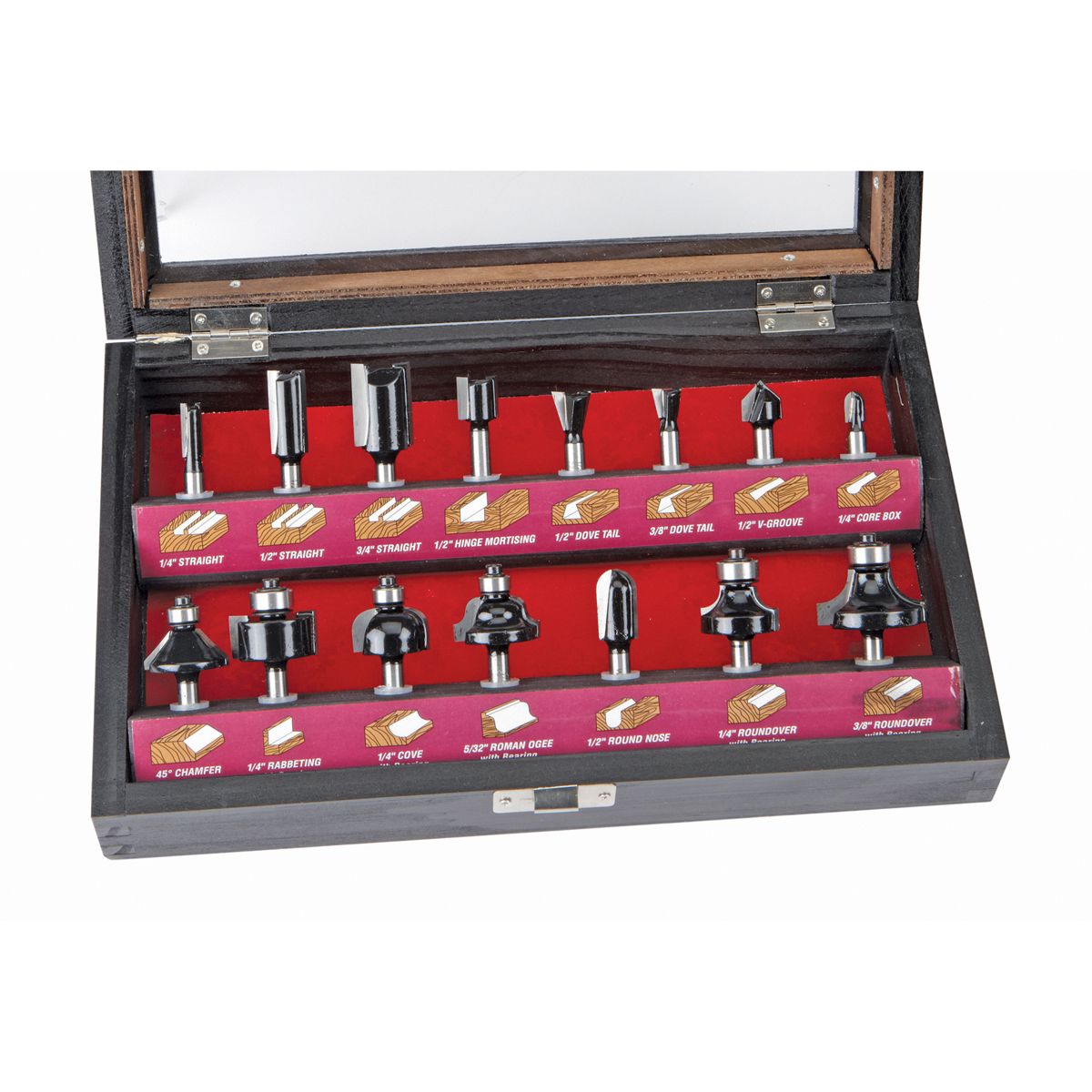 WARRIOR Carbide Tip Woodworking Router Bit Set, 15 Piece