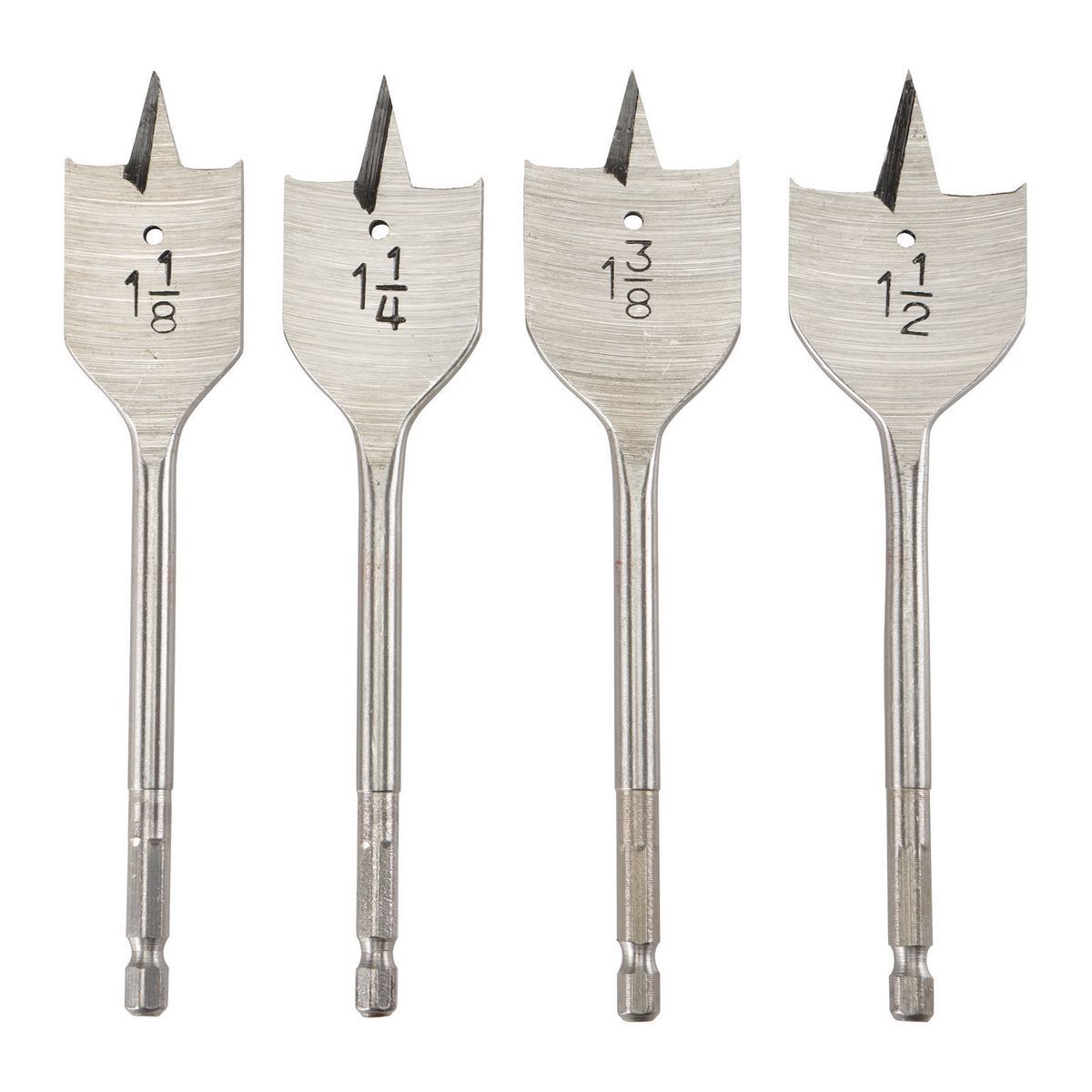 WARRIOR Steel Large Diameter Spade Bit Set, 4 Piece