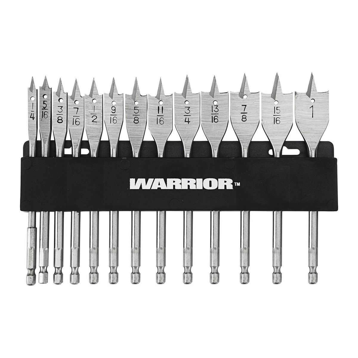 WARRIOR Steel Spade Drill Bit Set, 13 Piece