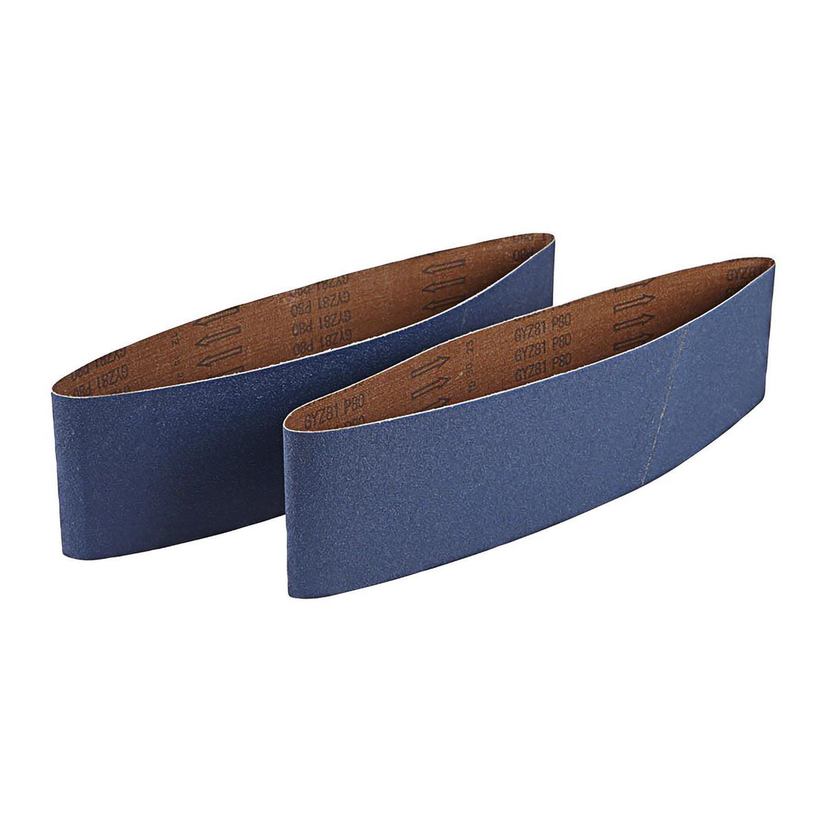 WARRIOR 4 in. x 36 in. 80 Grit Zirc Sanding Belt, 2 Pack