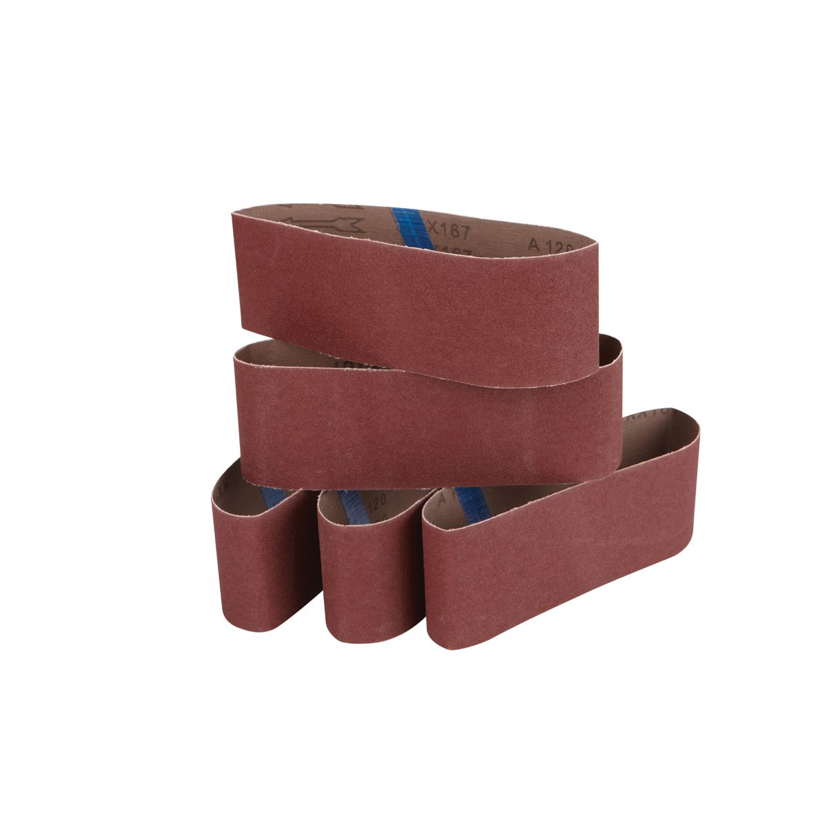 WARRIOR 3 in. x 21 in. 120 Grit Sanding Belt, 5 Pack