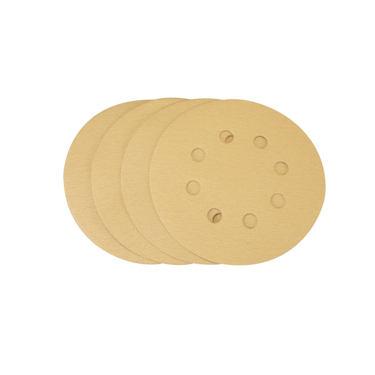 WARRIOR 5 in. 220 Grit Hook and Loop 8 Hole Sanding Discs, 4 Pack