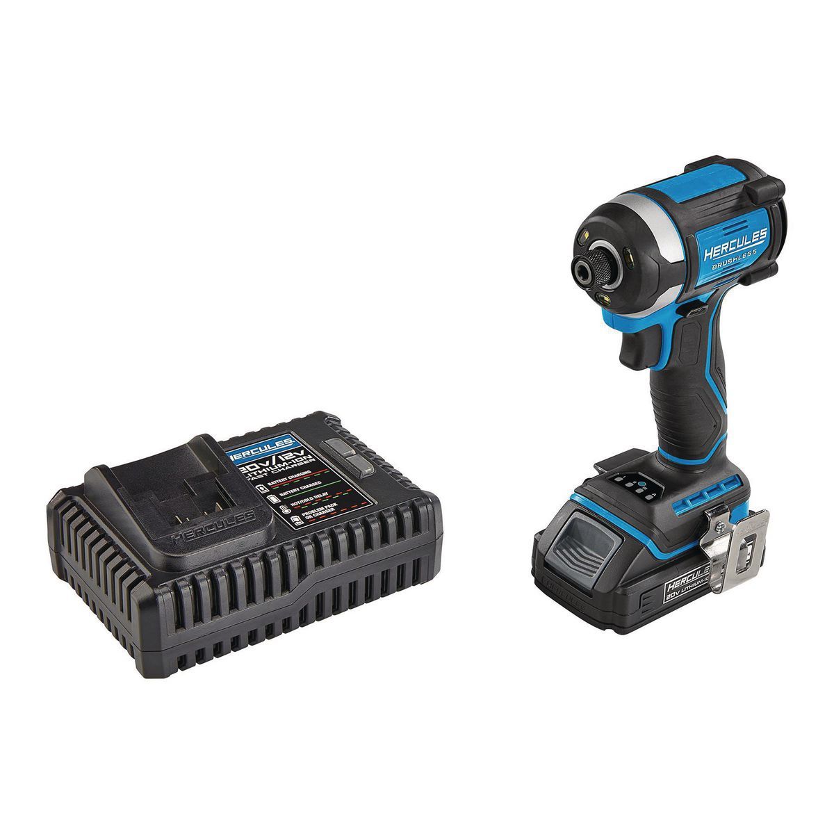 HERCULES 20V Brushless Cordless 1/4 in. Compact 3-Speed Impact Driver Kit