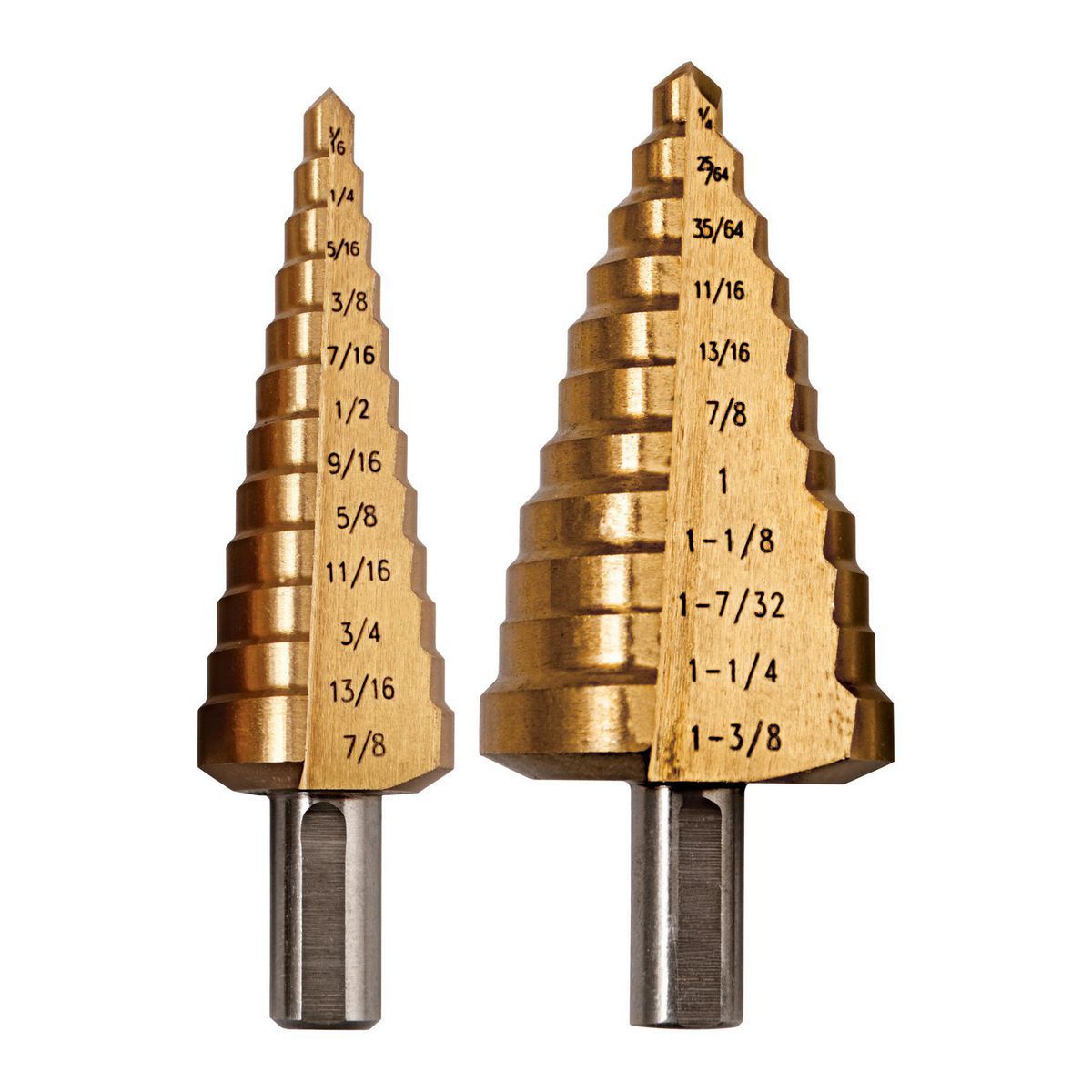 WARRIOR Titanium Nitride Coated Steel Step Drill Bit Set