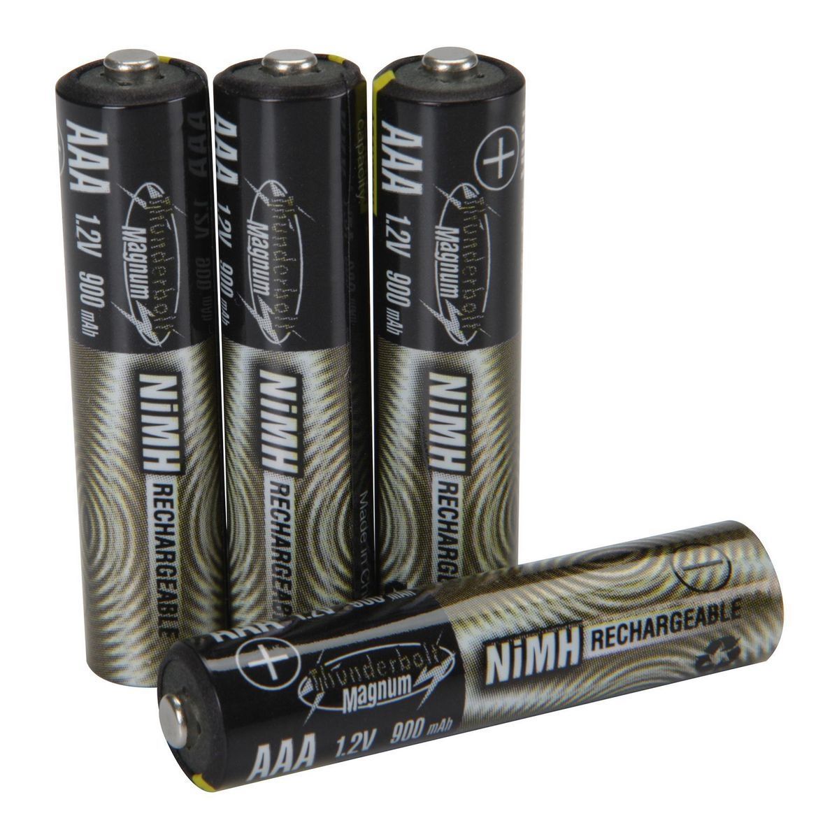 THUNDERBOLT MAGNUM Pack of 4 High Capacity NiMH Rechargeable AAA Batteries